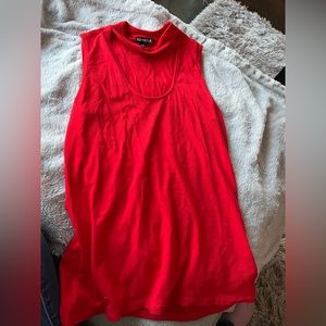 Express cutout sleeveless tank small red keyhole